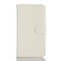 Кожен калъф тип портмоне за Samsung Galaxy J3 2016 - бял
