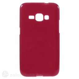 Гланциран силиконов калъф за Samsung Galaxy J1 2016 - червен