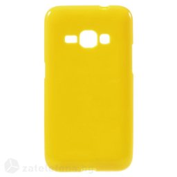 Гланциран силиконов калъф за Samsung Galaxy J1 2016 - жълт