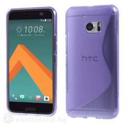 Силиконов калъф за HTC 10 със S-образен дизайн - лилав