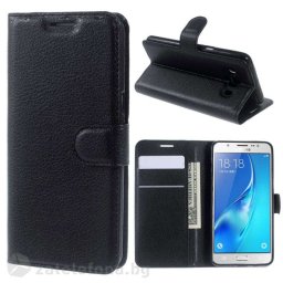 Кожен калъф тип портмоне за Samsung Galaxy J5 2016 - черен