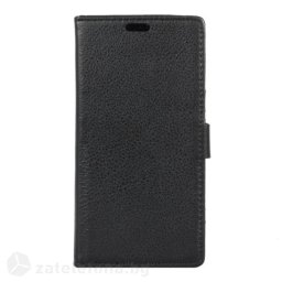 Кожен калъф тип портмоне за Alcatel Idol 4 - черен