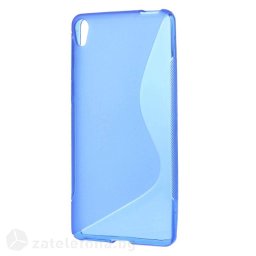 Силиконов калъф за Sony Xperia E5 със S-образен дизайн - син