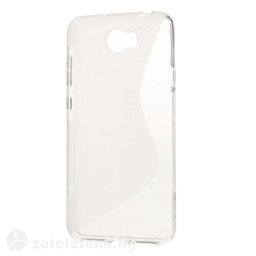 Силиконов калъф за Huawei Y5 II със S-образен дизайн - прозрачен