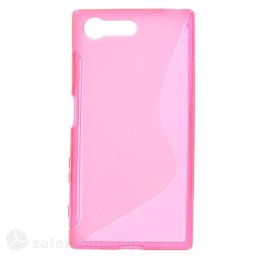 Силиконов калъф за Sony Xperia X Compact със S-образен дизайн - ярко розов