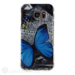 Силиконов калъф за Samsung Galaxy S7 - синя пеперуда