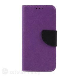 Кожен калъф страничен флип с гладка кожа за Huawei P10 – лилав