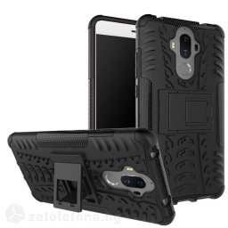 Двупластов калъф със стойка за Huawei Mate 9 - черен