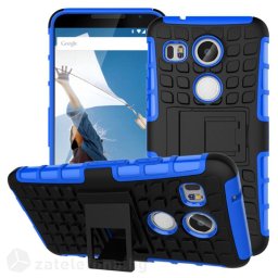 Двупластов калъф със стойка за LG Nexus 5X - син
