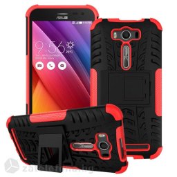 Двупластов калъф със стойка за Asus Zenfone 2 Laser ZE500KL - червен