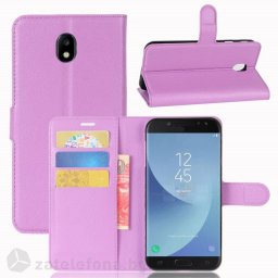 Кожен калъф тип портмоне за Samsung Galaxy J5 2017 - лилав