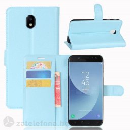 Кожен калъф тип портмоне за Samsung Galaxy J5 2017 - светло син