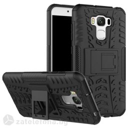 Двупластов калъф със стойка за Asus Zenfone 3 Max ZC553KL - черен