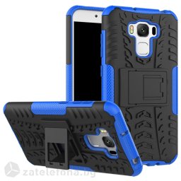 Двупластов калъф със стойка за Asus Zenfone 3 Max ZC553KL - син