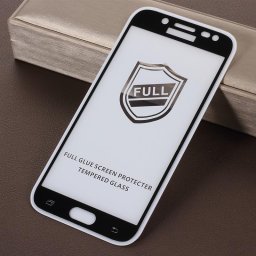 Удароустойчив стъклен протектор покриващ целия екран марка Rurihai за Samsung Galaxy J5 2017 - цвят черен
