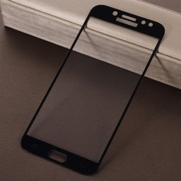 Удароустойчив стъклен протектор покриващ целия екран марка Rurihai за Samsung Galaxy J7 2017 - цвят черен