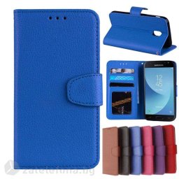 Кожен калъф тип портмоне за Samsung Galaxy J7 2017 - син