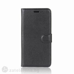 Кожен калъф тип портмоне за Huawei Mate 10 Lite - черен