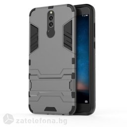 Хибриден калъф със стойка за Huawei Mate 10 Lite - сив