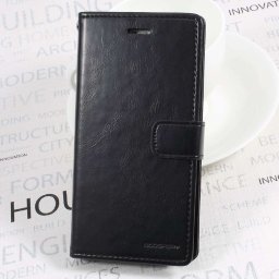 Кожен калъф тип портмоне модел Blue Moon, марка Mercury за Huawei P10 Plus - черен