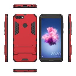 Хибриден калъф със стойка за Huawei P Smart - червен