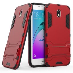 Хибриден калъф със стойка за Samsung Galaxy J7 2017 - червен