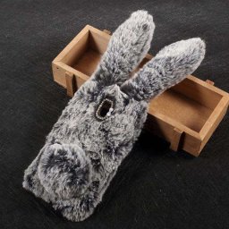 Пухкав силиконов калъф зайче за Samsung Galaxy J5 2017 - светло сив