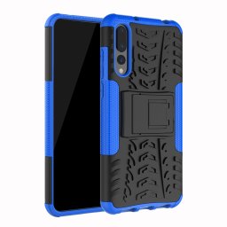 Двупластов гръб със стойка за Huawei P20 Pro - син