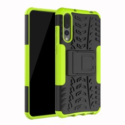 Двупластов гръб със стойка за Huawei P20 Pro - зелен