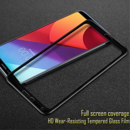 Удароустойчив стъклен протектор покриващ целия екран марка IMAK за LG G6 - цвят черен
