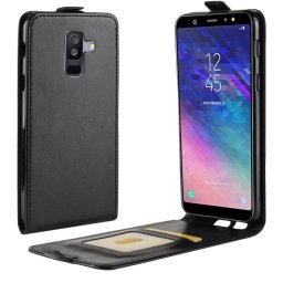 Кожен калъф flip за Samsung Galaxy A6+ - черен