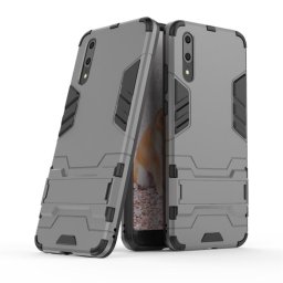 Хибриден гръб със стойка за Huawei P20 - сив