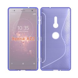 Силиконов гръб за Sony Xperia XZ2 със S-образен дизайн - лилав