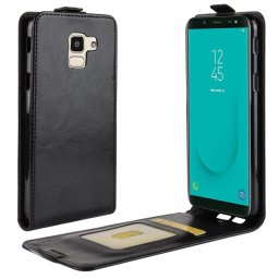 Кожен калъф flip за Samsung Galaxy J6 - черен