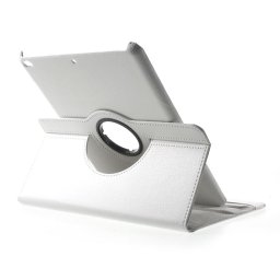Кожен калъф за iPad 9.7 2018 / iPad 9.7 2017 с въртяща поставка - бял