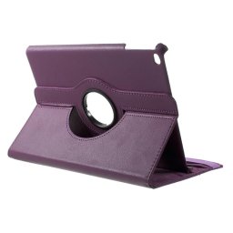 Кожен калъф за iPad 9.7 2018 / iPad 9.7 2017 с въртяща поставка - лилав