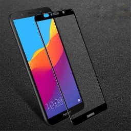 Удароустойчив стъклен протектор покриващ целия екран марка IMAK за Huawei Y5 2018 - цвят черен