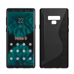 Силиконов гръб за Samsung Galaxy Note9 със S-образен дизайн - черен