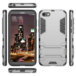 Хибриден гръб със стойка за Huawei Y5 2018 - сив
