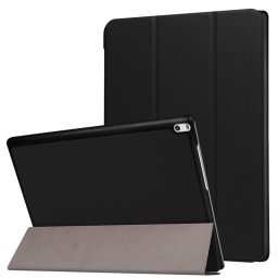 Кожен калъф със сгъващ се капак за Lenovo Tab 4 Plus 10.1 инча - черен