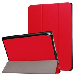 Кожен калъф със сгъващ се капак за Lenovo Tab 4 Plus 10.1 инча - червен