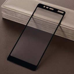 Удароустойчив стъклен протектор за Nokia 5.1 - цвят черен