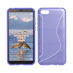 Силиконов гръб за Huawei Y5 2018 със S-образен дизайн - лилав