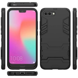 Хибриден гръб със стойка за Huawei Honor 10 - черен