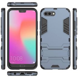 Хибриден гръб със стойка за Huawei Honor 10 - стоманено син