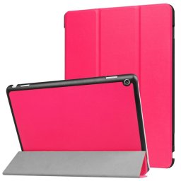 Кожен калъф със сгъващ се капак за Huawei MediaPad M3 Lite 10.1 инча - ярко розов