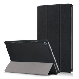 Кожен калъф със сгъващ се капак за Huawei MediaPad M5 10 инча - черен