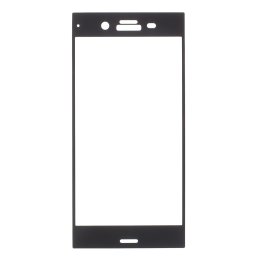 Удароустойчив стъклен протектор покриващ целия екран за Sony Xperia XZ1 - цвят черен