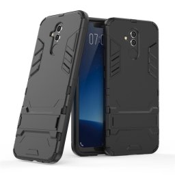 Хибриден гръб със стойка за Huawei Mate 20 Lite - черен