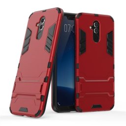 Хибриден гръб със стойка за Huawei Mate 20 Lite - червен